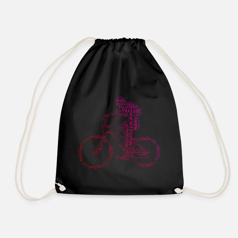 Radsport Damen Radfahrer Mountainbiker MTB - Turnbeutel - Schwarz