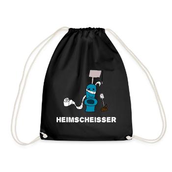 Heimscheisser WC Klo - Turnbeutel - Schwarz - Vorne