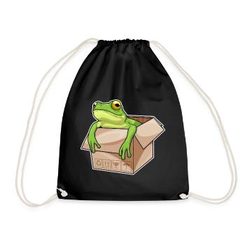 Frosch Karton - Turnbeutel - Schwarz - Vorne