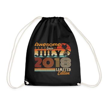July 2018 July Birthday Gift July 2018 - Drawstring Bag - black - Front