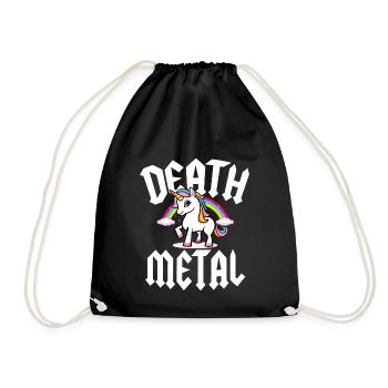 Death Metal Einhorn - Turnbeutel - Schwarz - Vorne