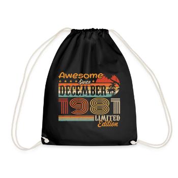 Rétro Vintage légendaire anniversaire décembre 1981 - Sac de sport léger - noir - Devant