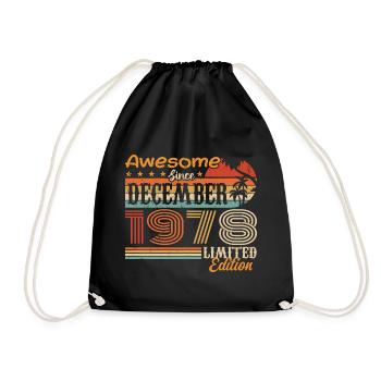 Rétro Vintage légendaire anniversaire décembre 1978 - Sac de sport léger - noir - Devant