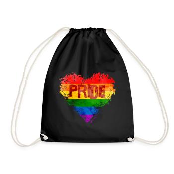 Arc-en-ciel Coeur Fierté LGBTQ Coloré Amour Gay - Sac de sport léger - noir - Devant