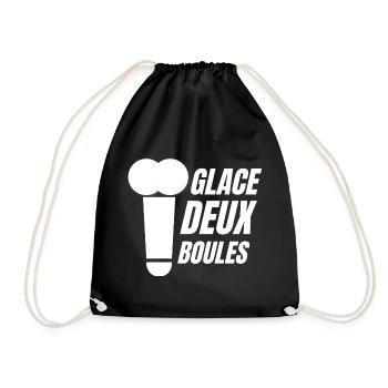 glace deux boules, crème glacée, glace humour - Sac de sport léger - noir - Devant