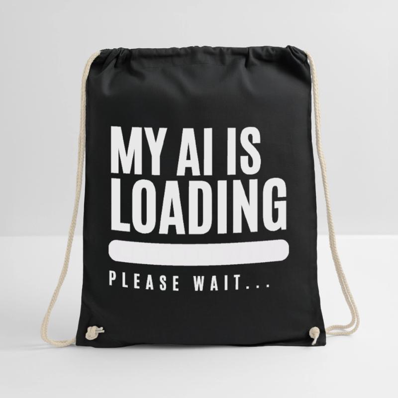 Humorous loading screen graphics Drawstring Bag