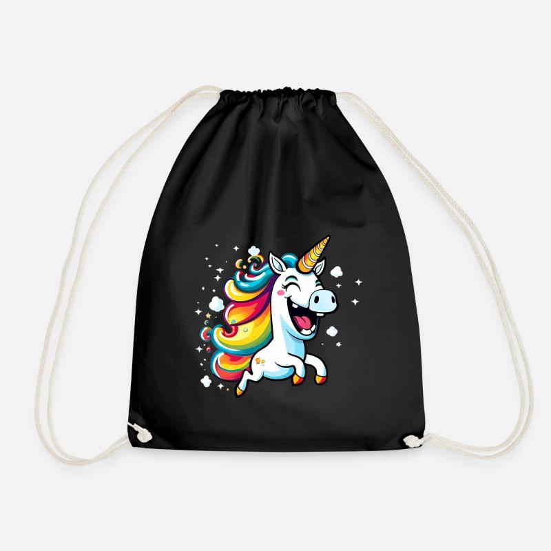 Das verrückte Einhorn - Turnbeutel - Schwarz