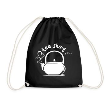 funny sayings tea pot illustration comic icon - Drawstring Bag - black - Front