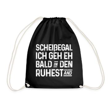 Scheißegal Ich geh eh bald in den Ruhestand - Turnbeutel - Schwarz - Vorne