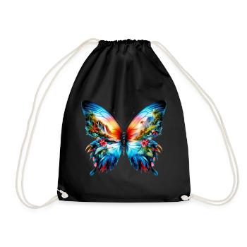 Schmetterling - Turnbeutel - Schwarz - Vorne