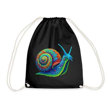 Snail - Drawstring Bag - black - Front
