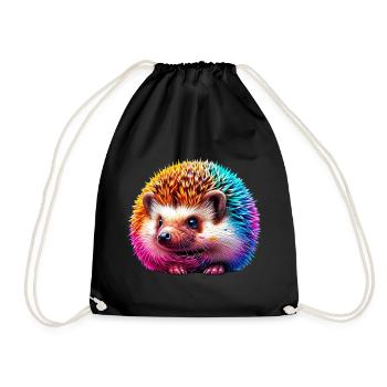 Igel - Turnbeutel - Schwarz - Vorne