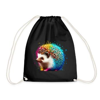 Igel - Turnbeutel - Schwarz - Vorne