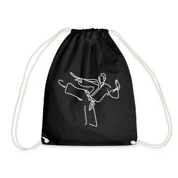 Karateka Zeichnung - Turnbeutel - Schwarz - Vorne