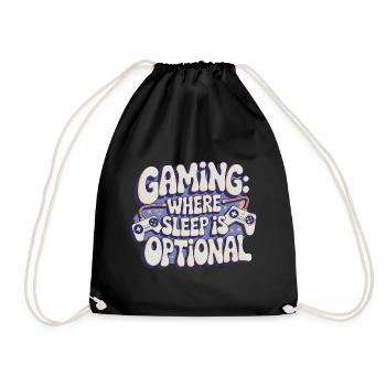 GAMING: WHERE SLEEP IS OPTIONAL - Drawstring Bag - black - Front