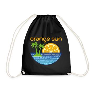 Orange Sun - Drawstring Bag - black - Front