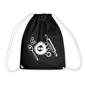Dessin des ingrédients de cuisson - Sac de sport léger - noir - Devant