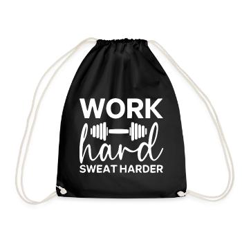 Conception manuscrite de fitness motivant - Sac de sport léger - noir - Devant