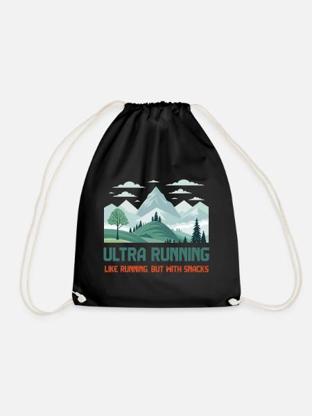 Ultra hardlopen, zoals hardlopen maar dan met snacks - Gymtas - zwart