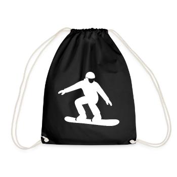 Snowboarder Silhouette Winterurlaub Wintersport - Turnbeutel - Schwarz - Vorne