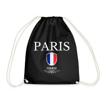 I love Paris, Paris France - Drawstring Bag - black - Front