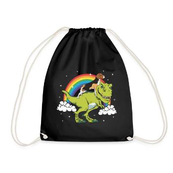 Beagle Chien Dino Dinosaure Tyrannosaure T-Rex - Sac de sport léger - noir - Devant