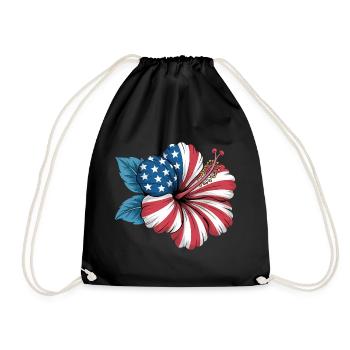 Fleuriste Fleur d'hibiscus Jour de l'Indépendance 4e - Sac de sport léger - noir - Devant