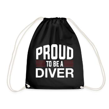 Proud Diver - Drawstring Bag - black - Front