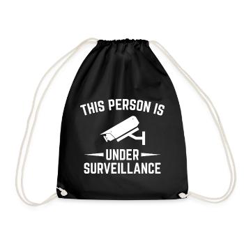 Under Surveillance Camera Design - Drawstring Bag - black - Front