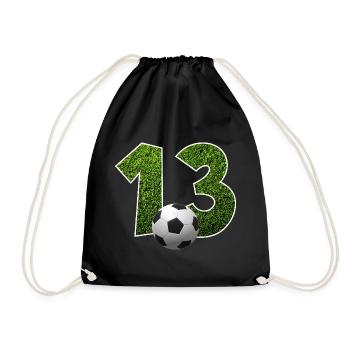 NR. 13 NUMMER 13 FUßBALL 13. GEBURTSTAG - Turnbeutel - Schwarz - Vorne