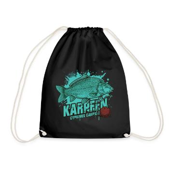 Carp – The King of the Lake - Drawstring Bag - black - Front