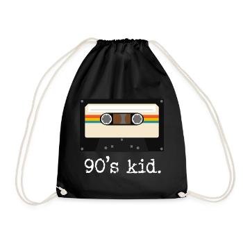 90s Kid – Retro-T-Shirt für Fans der 90er - Turnbeutel - Schwarz - Vorne