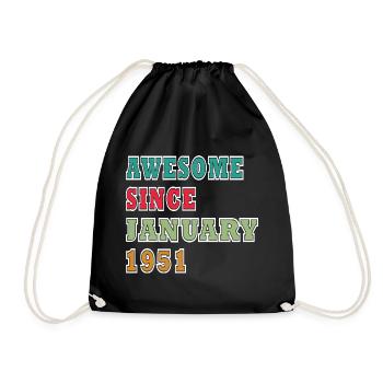 Vintage 1951 Jubiläum Druck - Turnbeutel - Schwarz - Vorne
