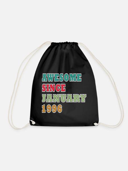 Januar 1996 Vintage-Retro-Geburtstagsgeschenk - Turnbeutel - Schwarz