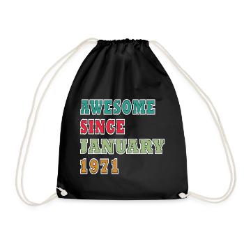 55e anniversaire Original janvier Né en 1971 - Sac de sport léger - noir - Devant