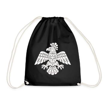 Aztec Eagle Totem Pattern - Drawstring Bag - black - Front