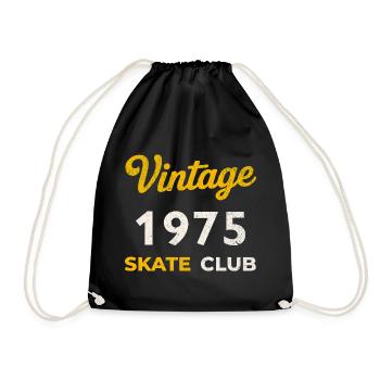 Vintage 1975 Skate Club Retro Geburtsjahr Geschenk - Turnbeutel - Schwarz - Vorne
