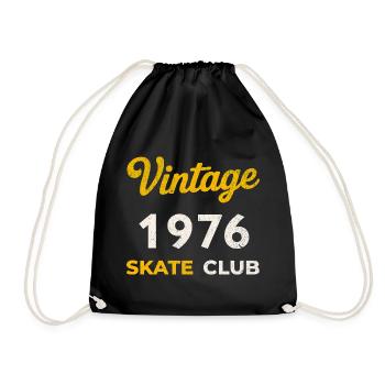 Vintage 1976 Skate Club Retro Geburtsjahr Geschenk - Turnbeutel - Schwarz - Vorne