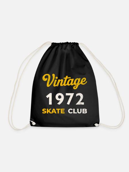 Vintage 1972 Skate Club Retro Geburtsjahr Geschenk - Turnbeutel - Schwarz