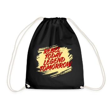 Rebel Today Legend Tomorrow - Art typographique audacieux - Sac de sport léger - noir - Devant