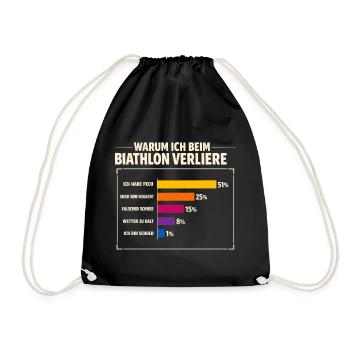 Biathlon Lustig Warum ich immer verliere - Turnbeutel - Schwarz - Vorne