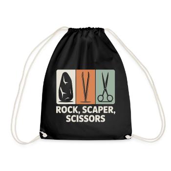 Stone, Scaper, Scissors | Aquascaping Humor - Drawstring Bag - black - Front