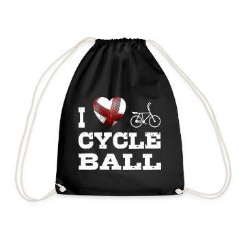 Radball, Cycleball, Hallenradsport - Turnbeutel - Schwarz - Vorne