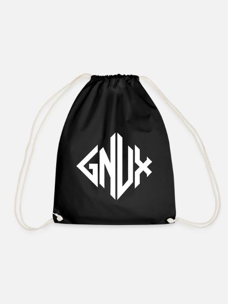 Gnux-Monogrammgeometrie - Turnbeutel - Schwarz