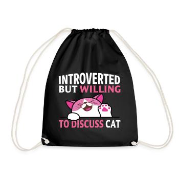 Introverted cat discussion - Turnbeutel - Schwarz - Vorne