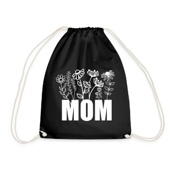 MOM Blütenpracht - Turnbeutel - Schwarz - Vorne