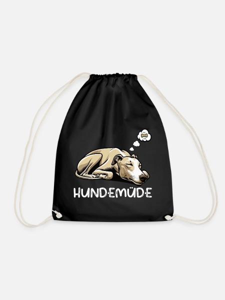 Hundemüde Whippet Windhund Whippets Whippethalter - Turnbeutel - Schwarz