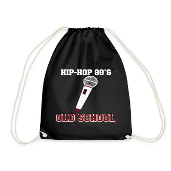 Hip Hop 90er Old School DJ Vinyl - Turnbeutel - Schwarz - Vorne