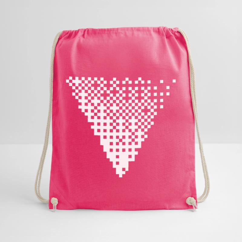 Triangular Halftone Pixel Grid Drawstring Bag