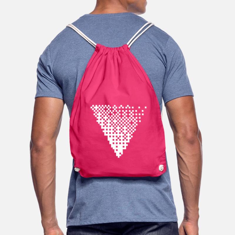 Triangular Halftone Pixel Grid Drawstring Bag